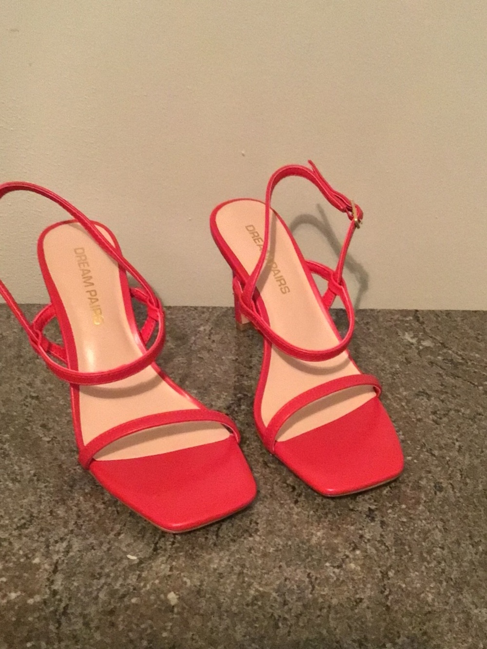 NWOT Cute Red Strappy Heels by Dream Pairs